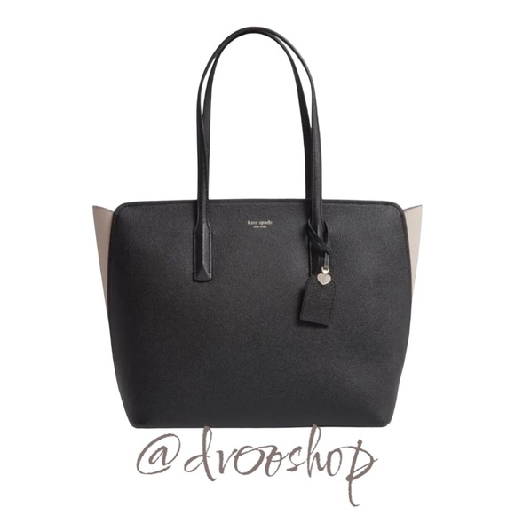 kate spade Handbags - Kate Spade Tote Women’s Black Large Margaux Leather Top Zip Shoulder Bag NWT